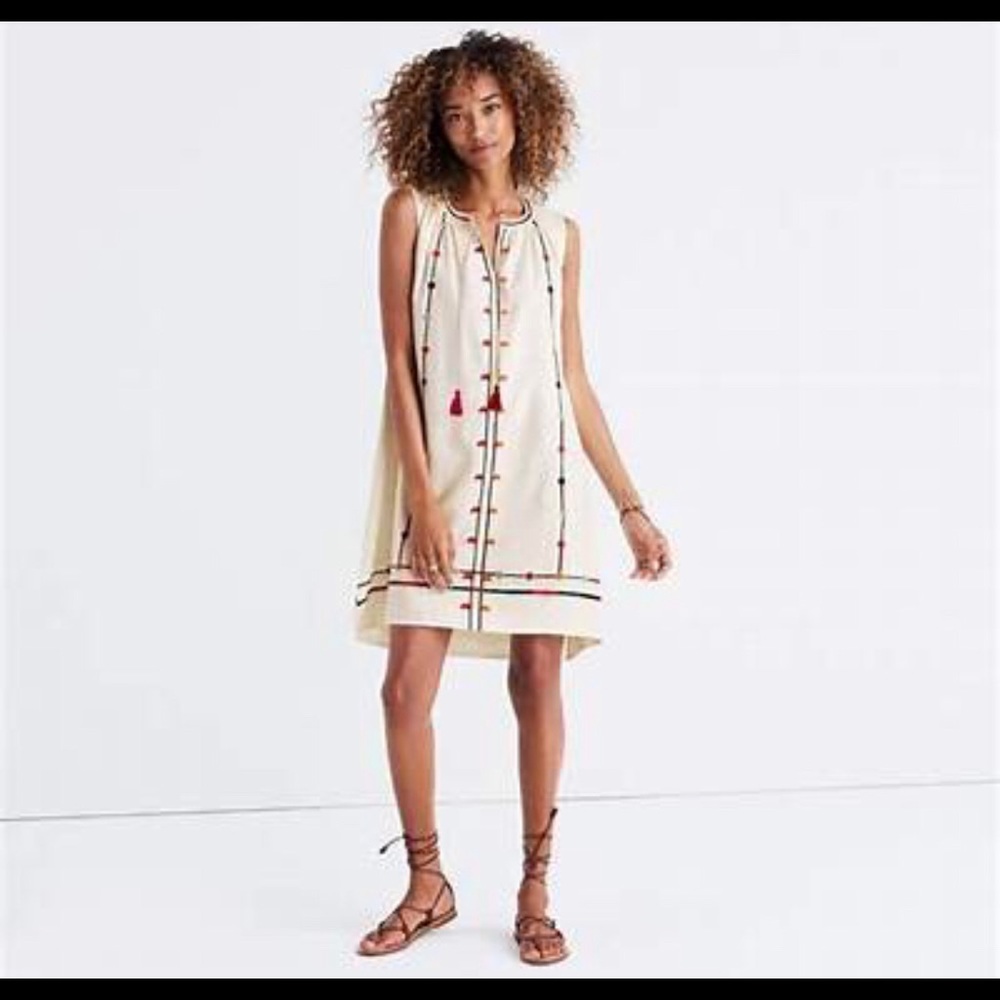 Madewell Linen Blend Sunview Dress L